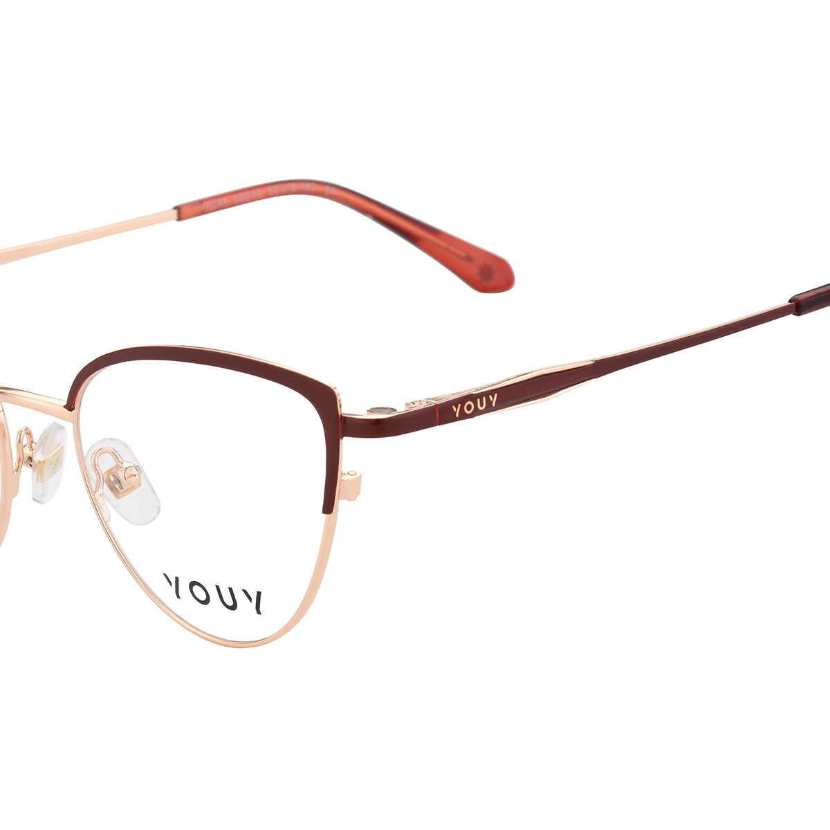 Armação de Grau Youy Y6044 Rosé Brilho - detalhe